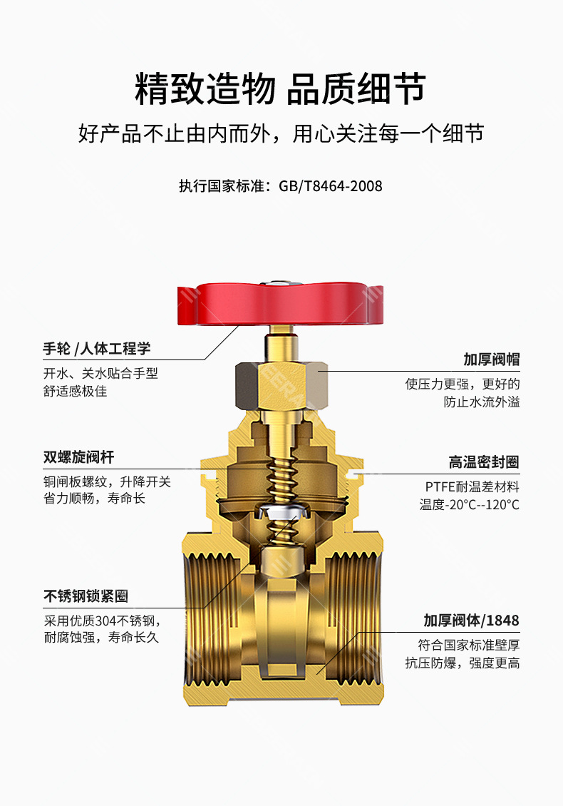 柏裕厂家直发水表前闸阀 表前防盗锁闭阀 黄铜加厚伸缩三角锁闭阀