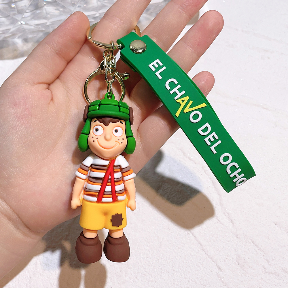 El Chavo Del Ocho Cartoon Boy Girl School Bag Car Key Pendant Doll Small Ornaments Keychain