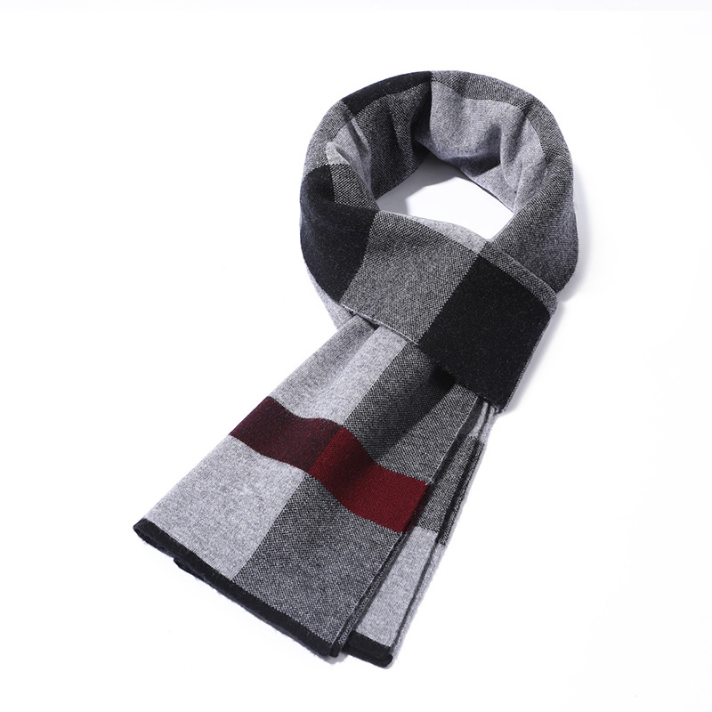 New Knitted Wool Scarf Men's Plaid Scarf Fashion Wear Men's Wool Plaid Scarf Baby Plaid Scarf Men