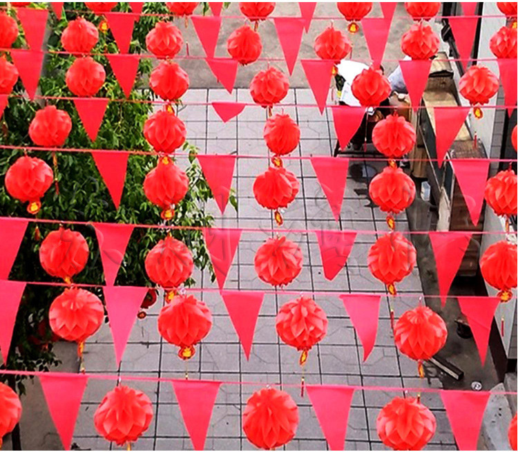 彩旗三角串旗大中小号开业结婚布置工地警示三角旗小彩旗串旗批发