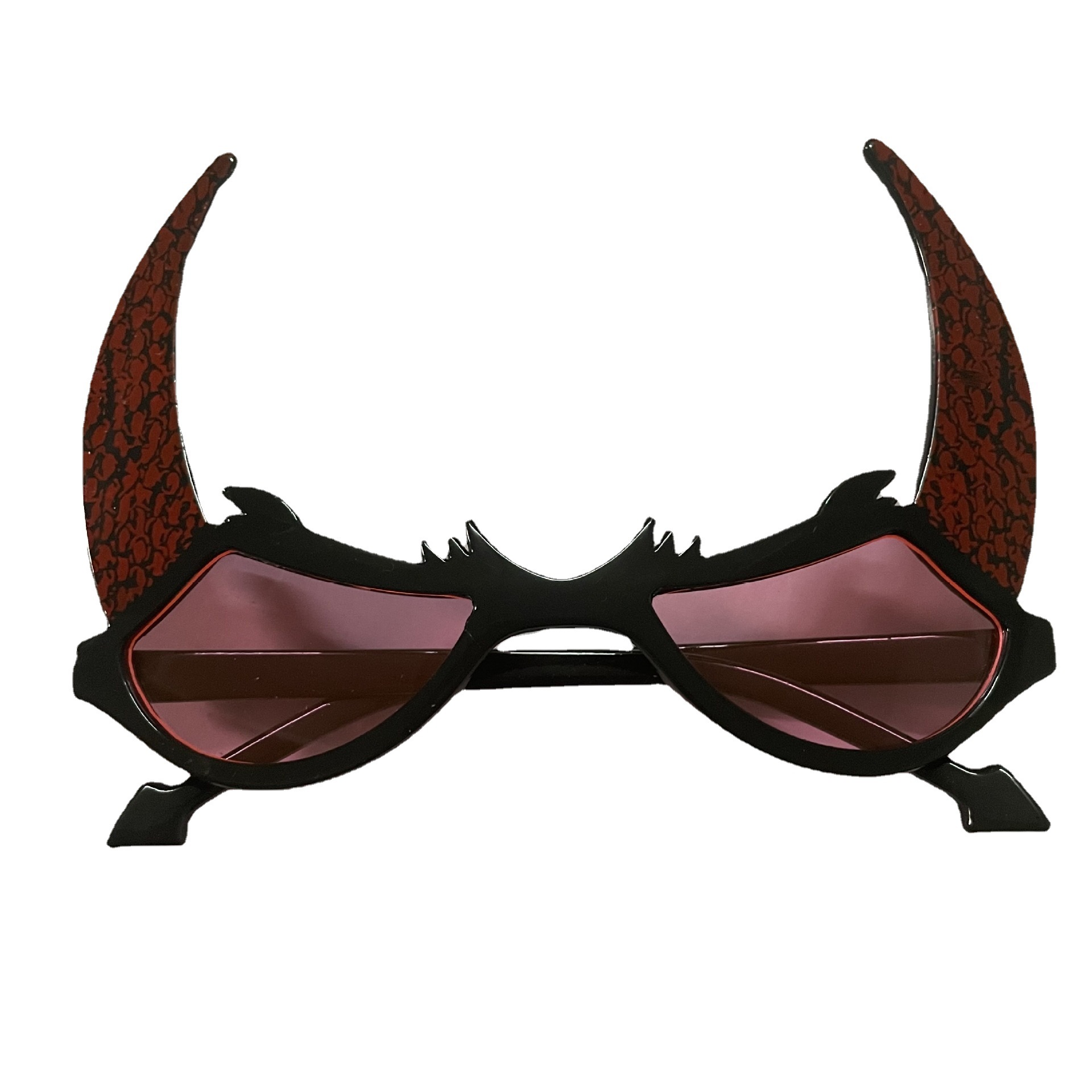 小恶魔蝙蝠长牛角派对搞怪眼镜创意万圣节酒吧狂欢搞怪造型道具