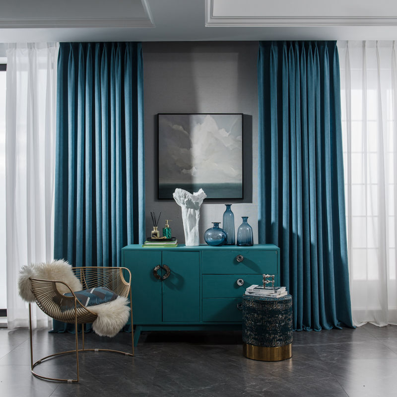 厂家热卖北欧羊毛绒奶茶系列窗帘 加厚遮光北欧轻奢不倒绒ins