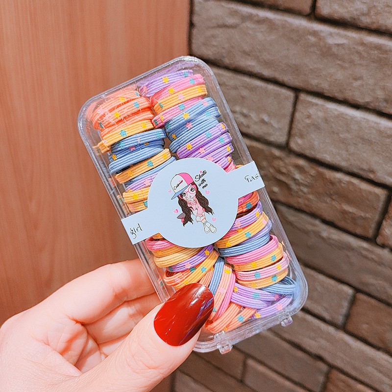 Baby Boxed Children's Hair Rope Girls' Hair Band Little Girl Rubber Band Baby Hair Tie Does Not Hurt Hair Thumb Hair Band