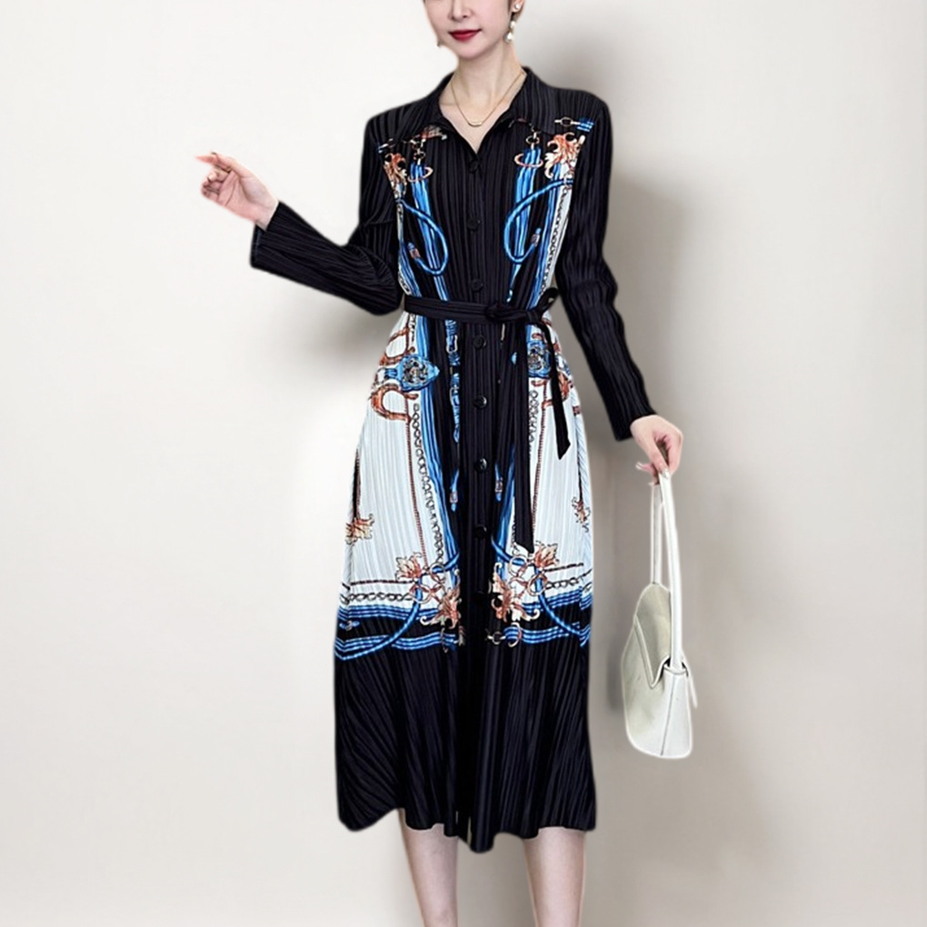 复古民族风连衣裙春夏女单排扣南油高端女装连身裙高级感大码裙子