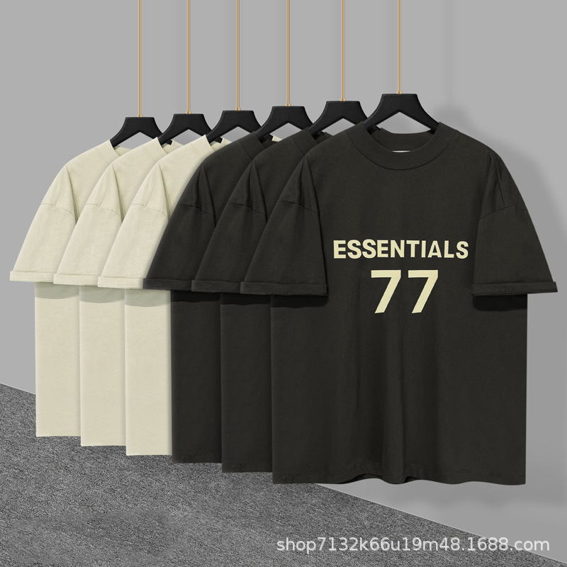 复线essentials字母77短袖男美式宽松潮牌t恤夏季-阿里巴巴