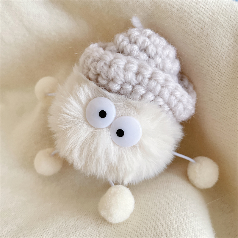 毛绒煤球系列手机支架伸缩适用懒人可爱个性卡通创意复古趣味简约