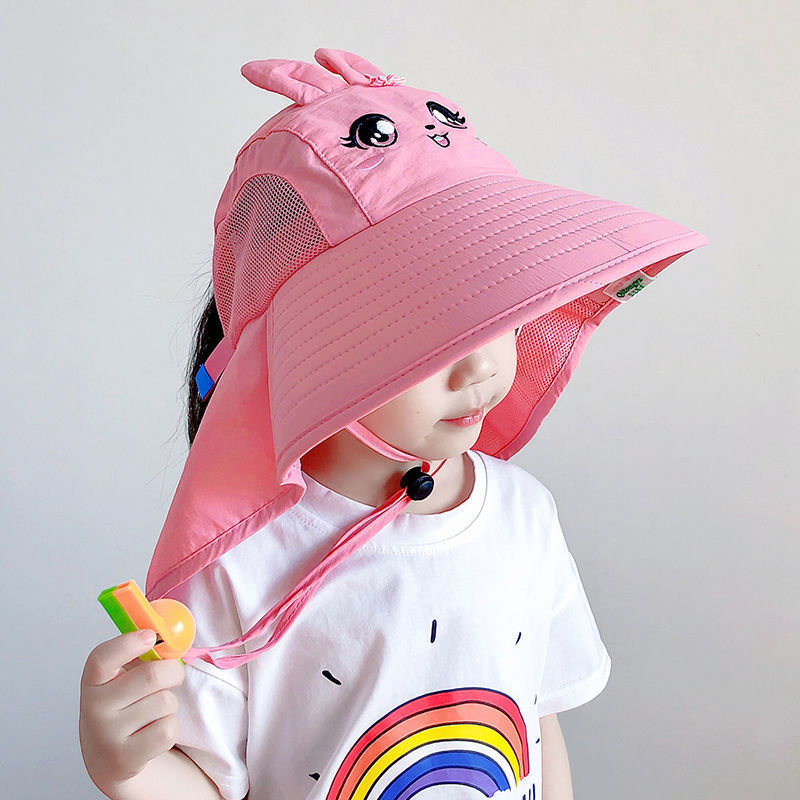 Children's Sun Hat Baby Sunhat Beach Hat Uv Protection Summer Thin Breathable Big Brim Bucket Hat