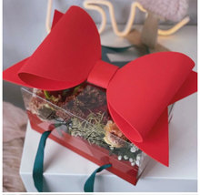 中国风蝴蝶结花盒 红色礼物手提花盒 鲜花插花包装礼盒现货批发