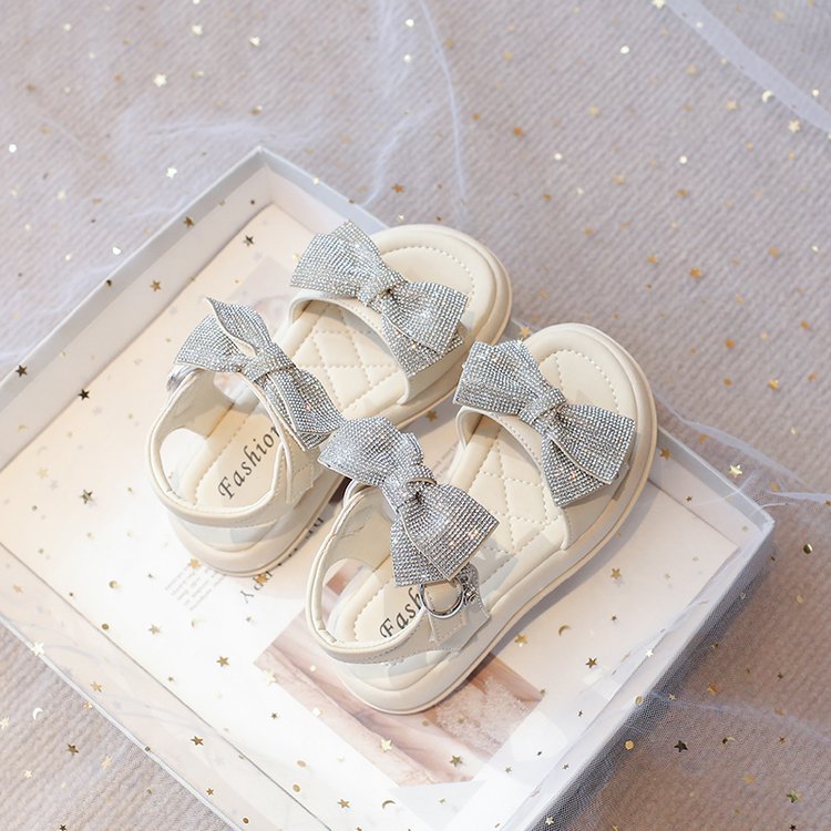 蝴蝶结儿童凉鞋2024新款女童鞋子夏季韩版露趾公主鞋一字凉拖包邮