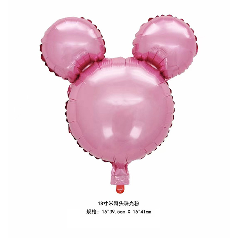 New Cartoon Mickey Mouse Balloon 18-Inch Mickey Headwear Aluminum Balloon Children's Birthday Party Gathering Decorations Arrangement