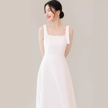 白色吊带连衣裙轻婚纱礼服女2025春夏新款结婚登记小白裙日常可穿