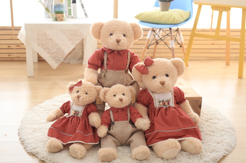 Factory Direct Sales Wedding Bed Doll Wedding Gift Couple Teddy Bear Plush Toy Doll Magnet Bear Delivery