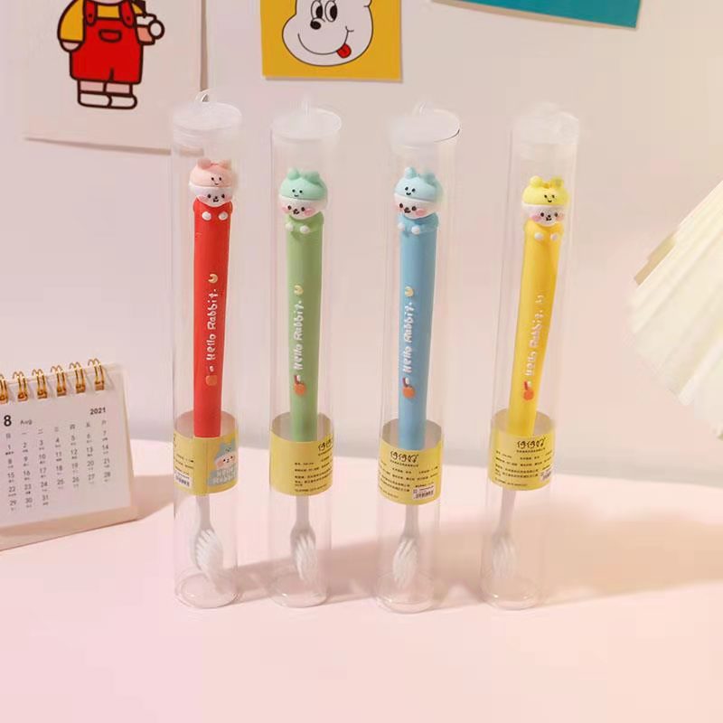 Children's Cartoon Toothbrush Children's Cleaning Toothbrush Cute Doll Soft-Bristle Toothbrush Portable Toothbrush Factory Wholesale