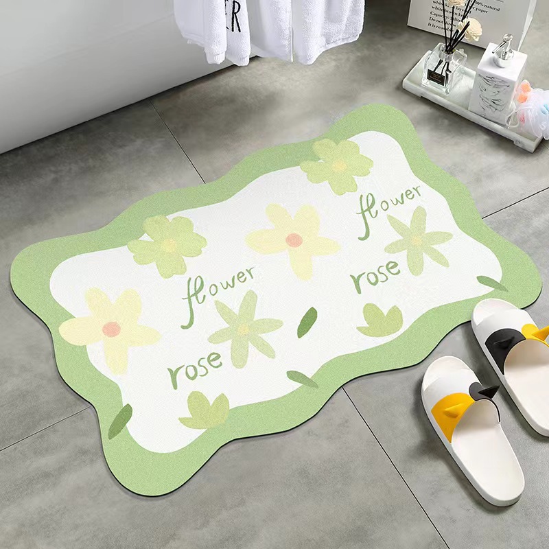 New Diatom Ooze Soft Hydrophilic Pad Non-Slip Bathroom Door Kitchen and Toilet Non-Slip Erasable Floor Mat Home Mat