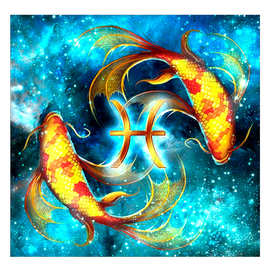 5d钻石画挂画阴阳鱼风景diy魔方圆钻满钻钻石绣装饰画30*30