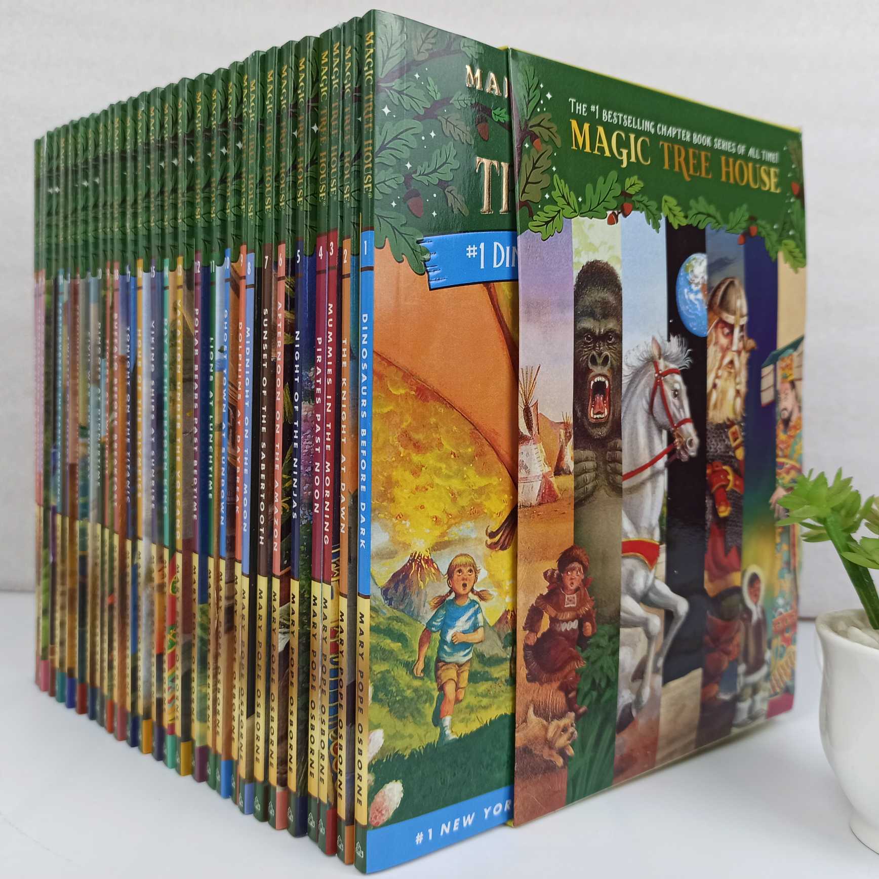 烫金英文原版神奇树屋magic tree house1-28册盒装推荐桥梁章节书