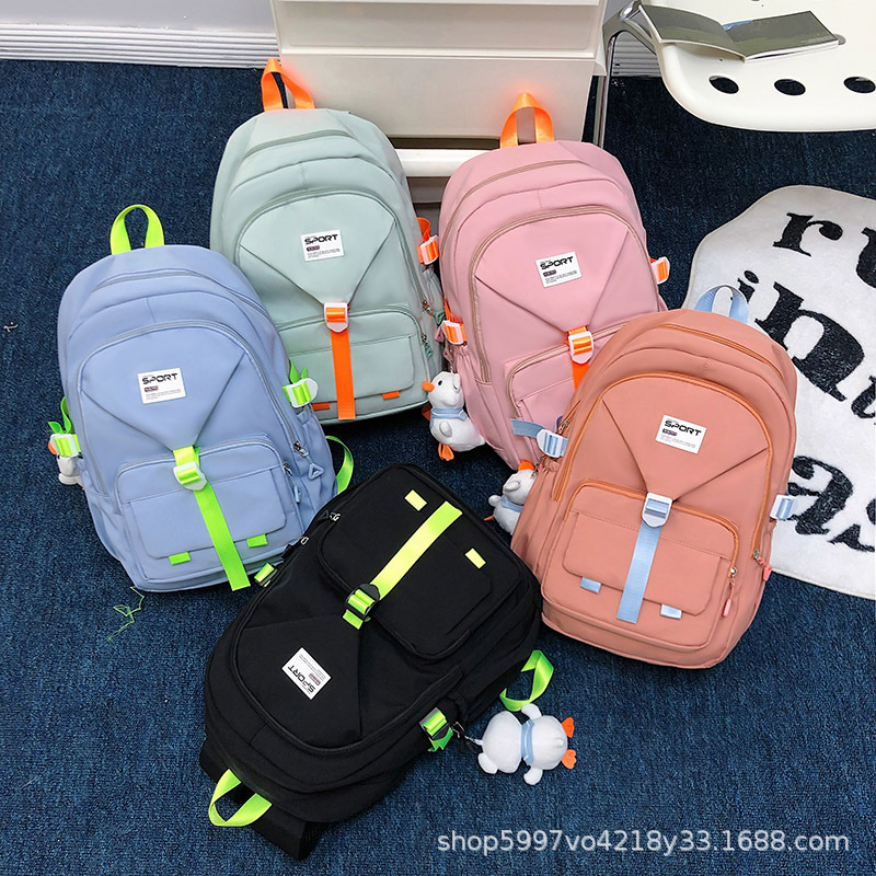 2023 New Fresh Girls Backpack Wholesale Large Capacity Casual Trend Backpack Korean Style Middle School Student Schoolbag