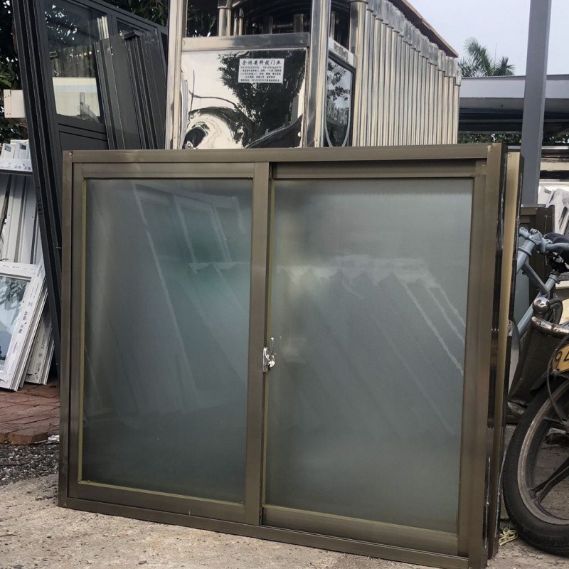 窗户76型铝合金磨砂玻璃防偷窥耐脏左右推拉浴室窗冲凉房窗速卖通