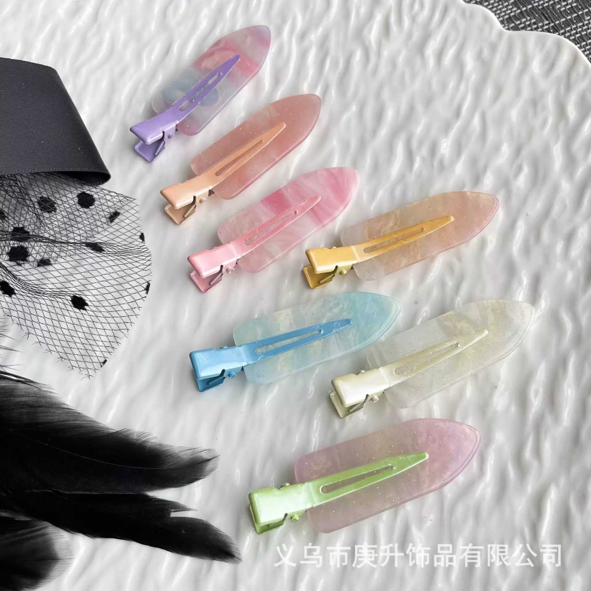 彩色可爱无痕发夹边夹侧边碎发刘海夹前额发卡头饰精致小夹子发饰