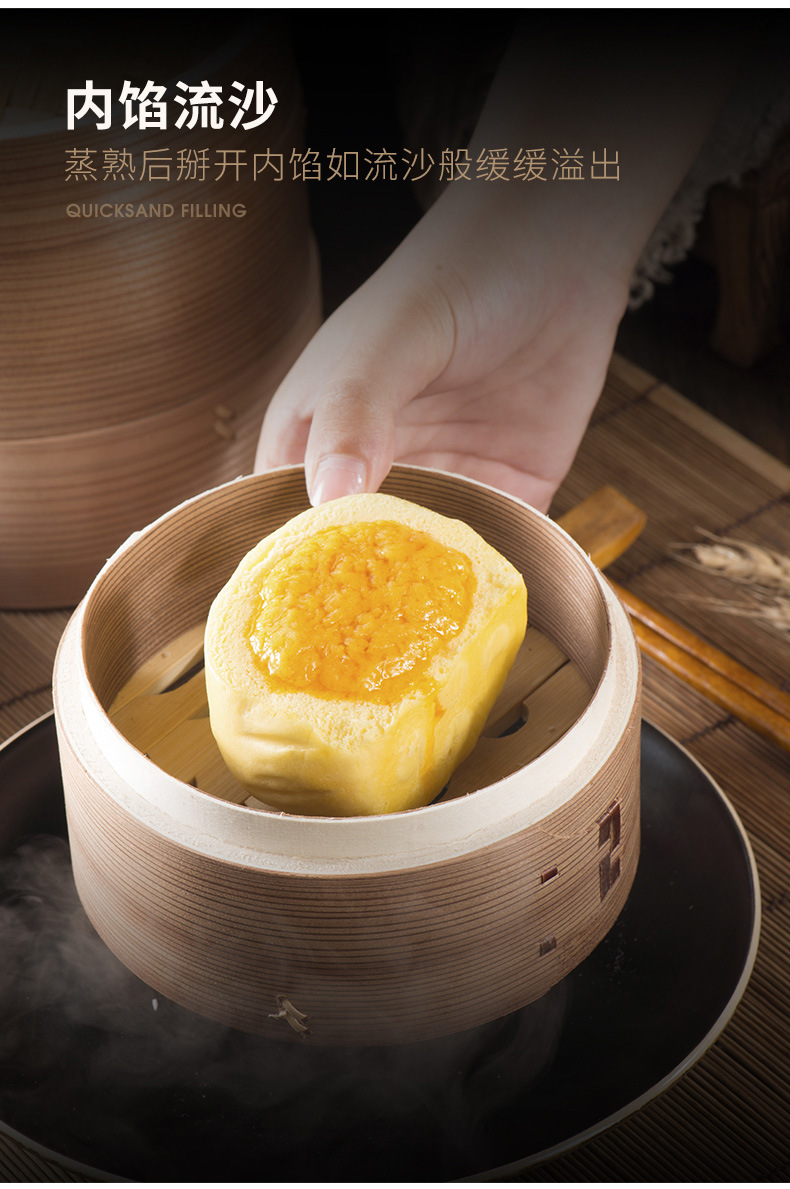 乐肴居流沙包咸蛋黄早餐速食懒人食品港式早茶速冻奶黄包子半成品