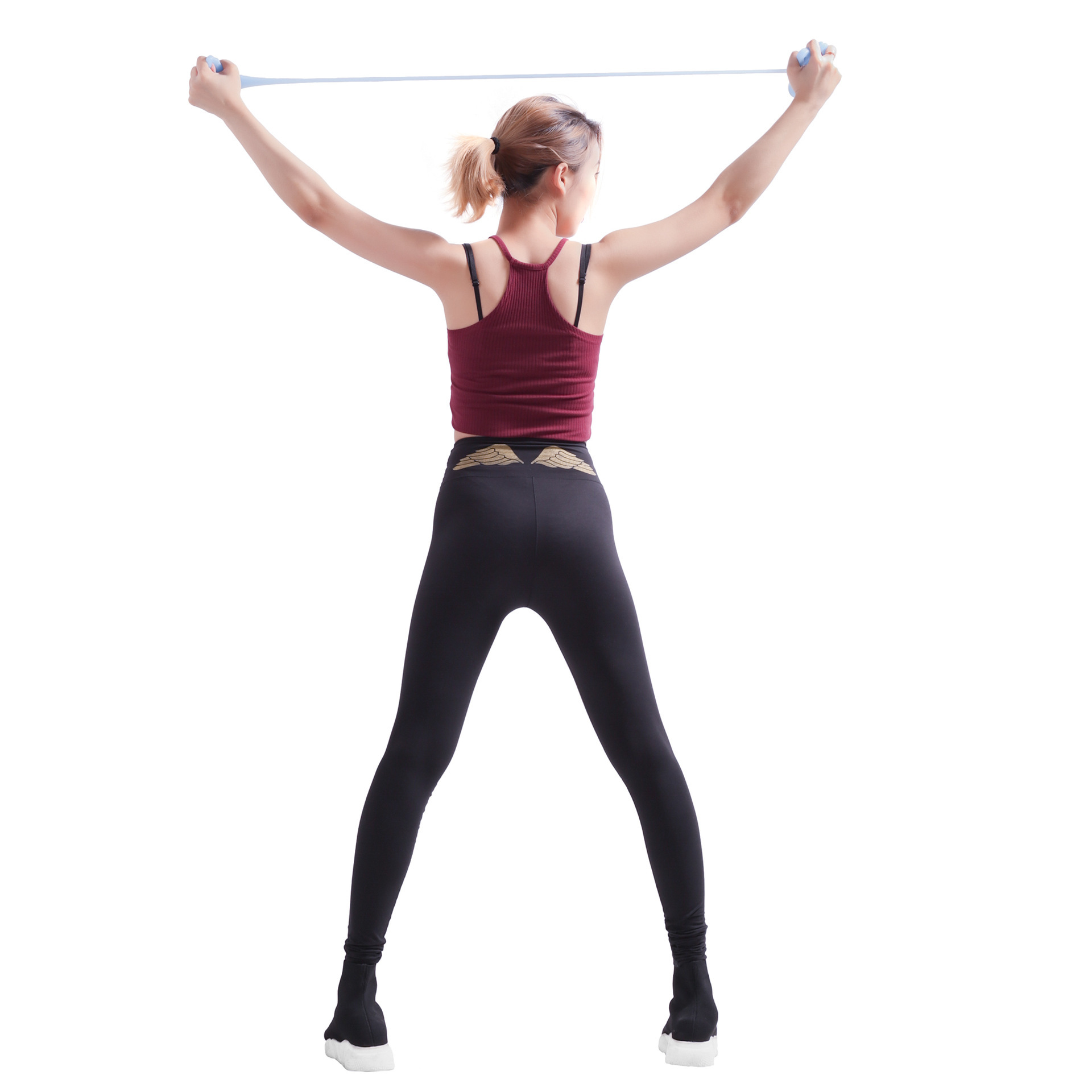 脚蹬卷腹拉力绳减肥瘦肚子仰卧起坐辅助健身瑜伽器材家用弹力绳