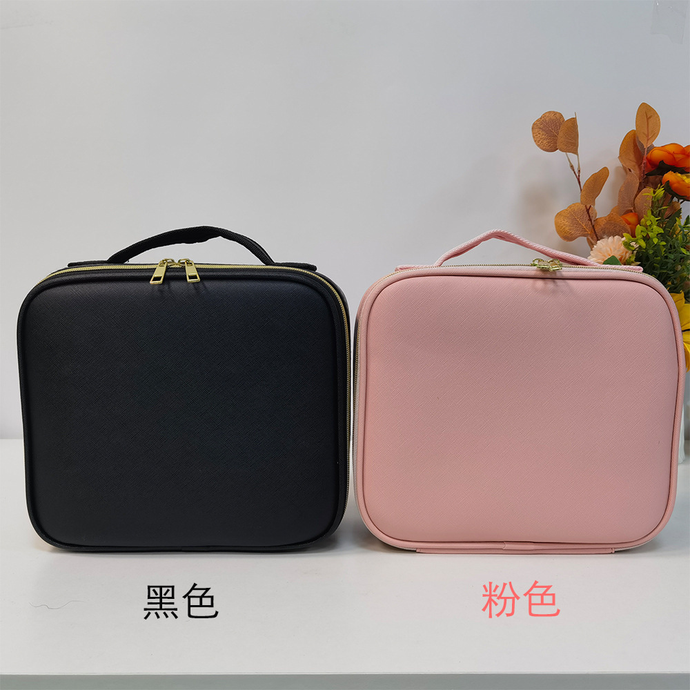 Cross-Border New Cosmetic Bag Led Light Large Capacity Good-looking Portable Travel Storage Bag with Cosmetic Mirror Small Size