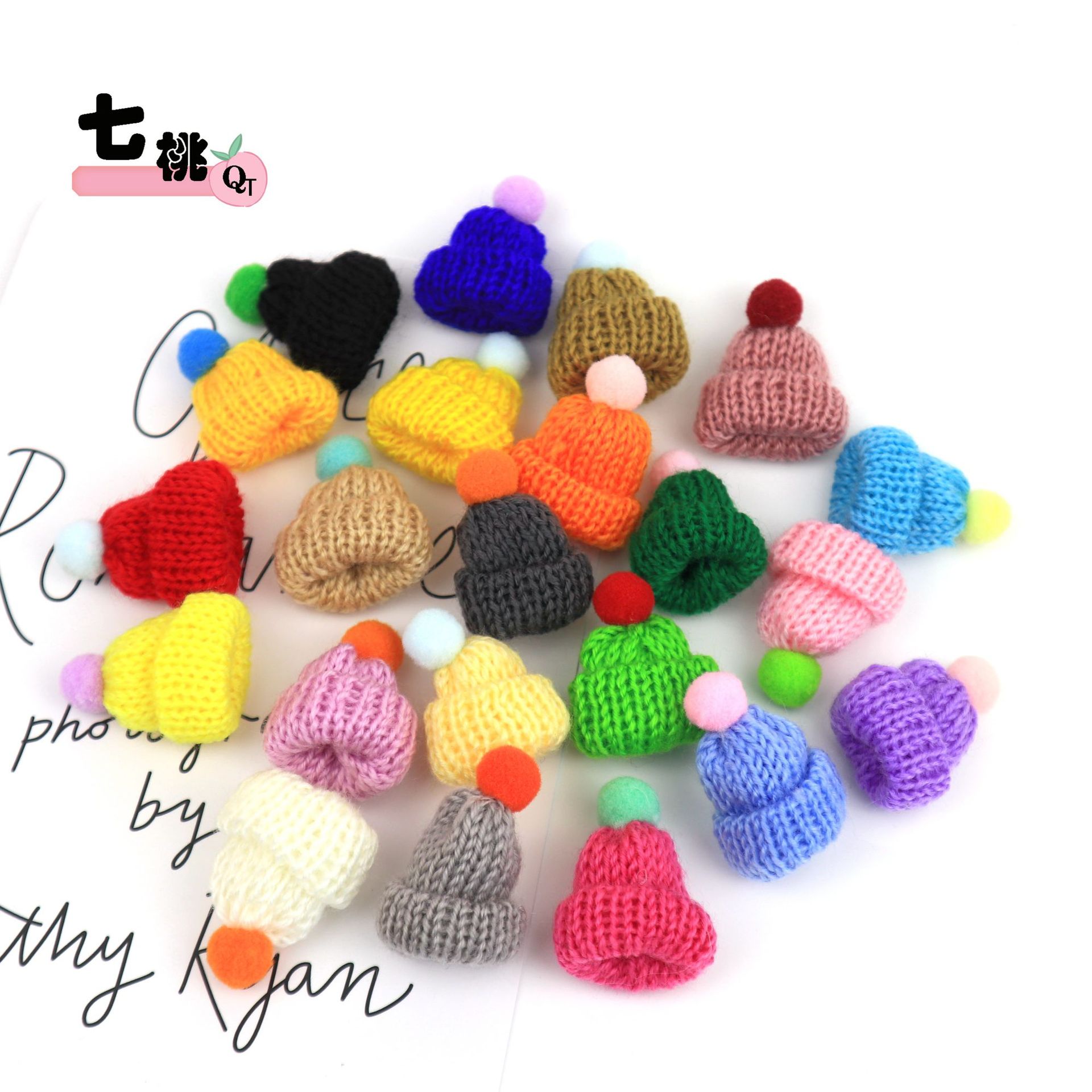 现货韩国迷你针织小帽子diy饰品配件 圣诞节装饰迷你毛球小帽子