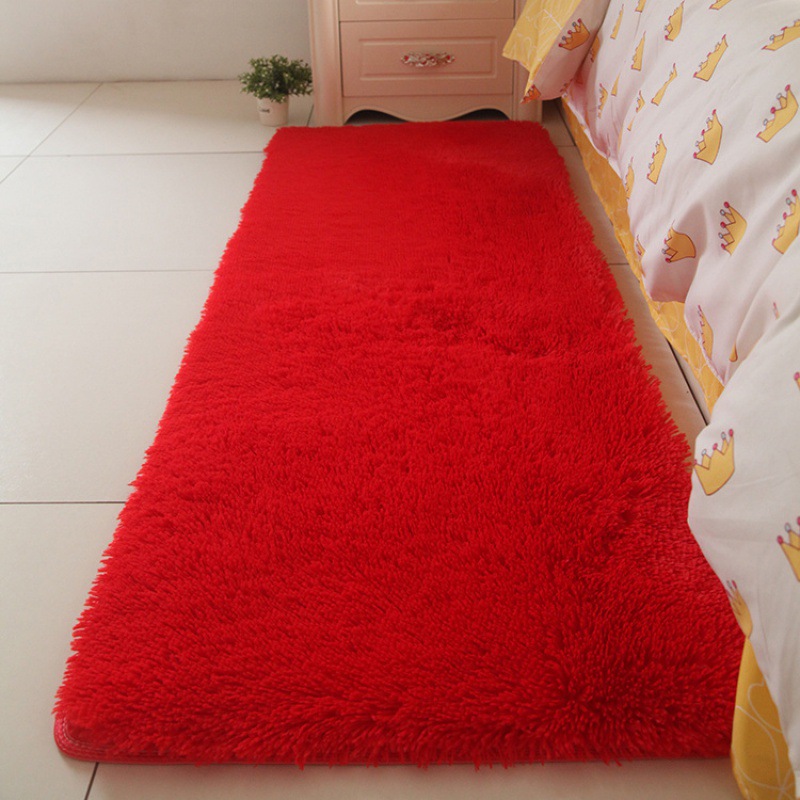 地毯红色加厚不掉毛丝毛地垫客厅沙发茶几卧室房间满铺可订作厂家