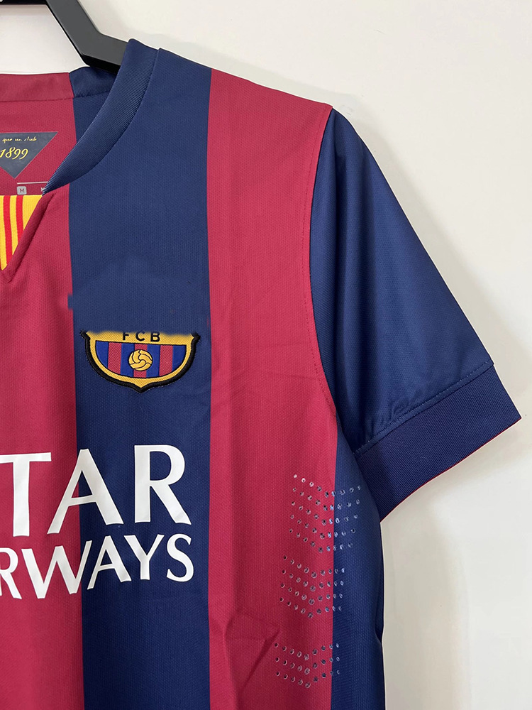 1415巴萨主场球衣经典复古巴塞罗那10号梅西6号哈维足球服