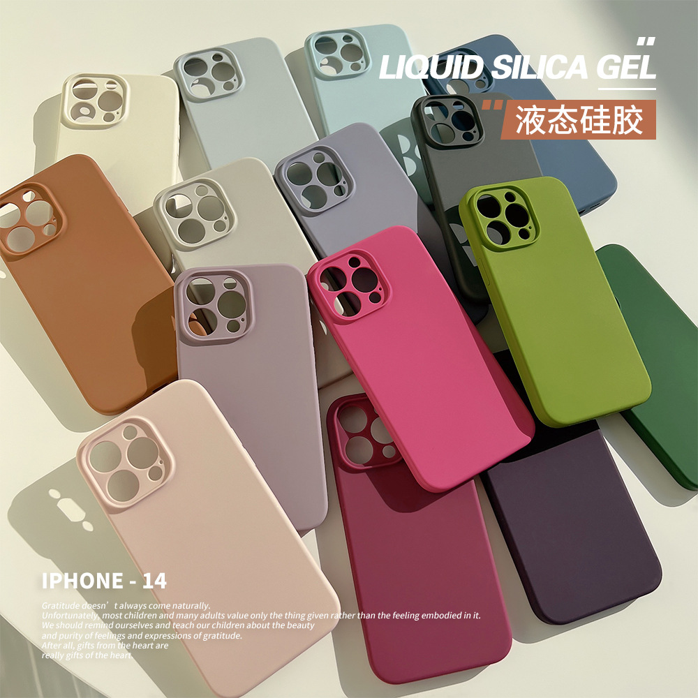 Liquid Silicone 14pro Max for Iphone14 Phone Case Apple 13 Solid Color 12/11 Advanced 14pl