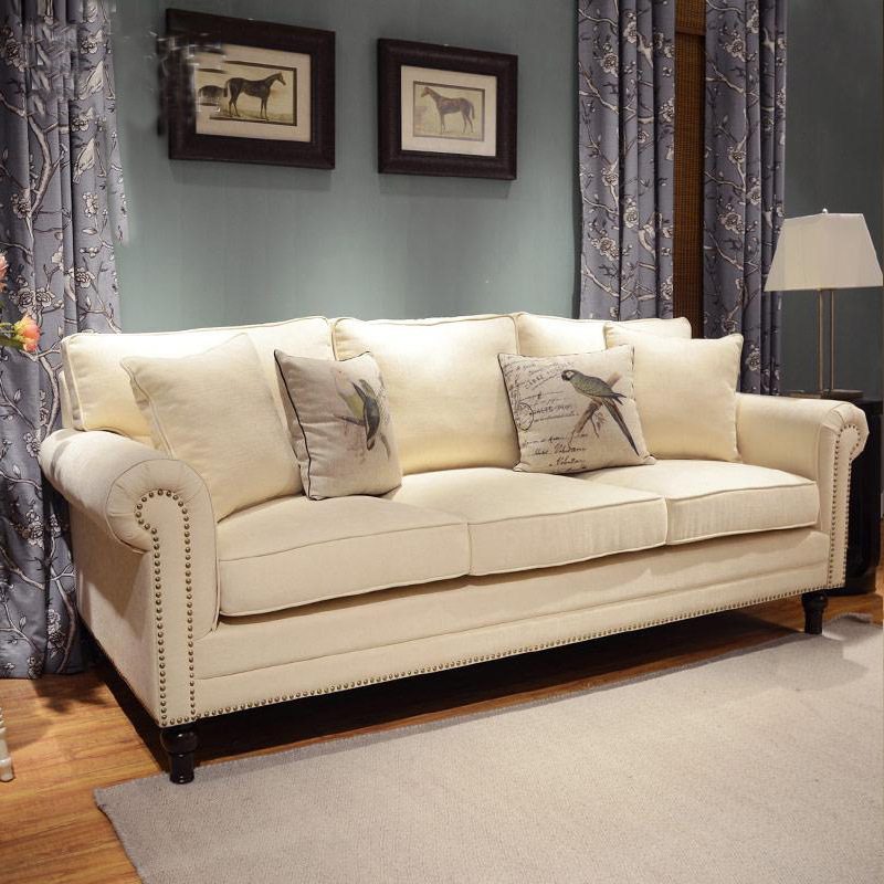 美式布艺沙发小户型现代简约客厅简美风三人家具乡村个性田园风格