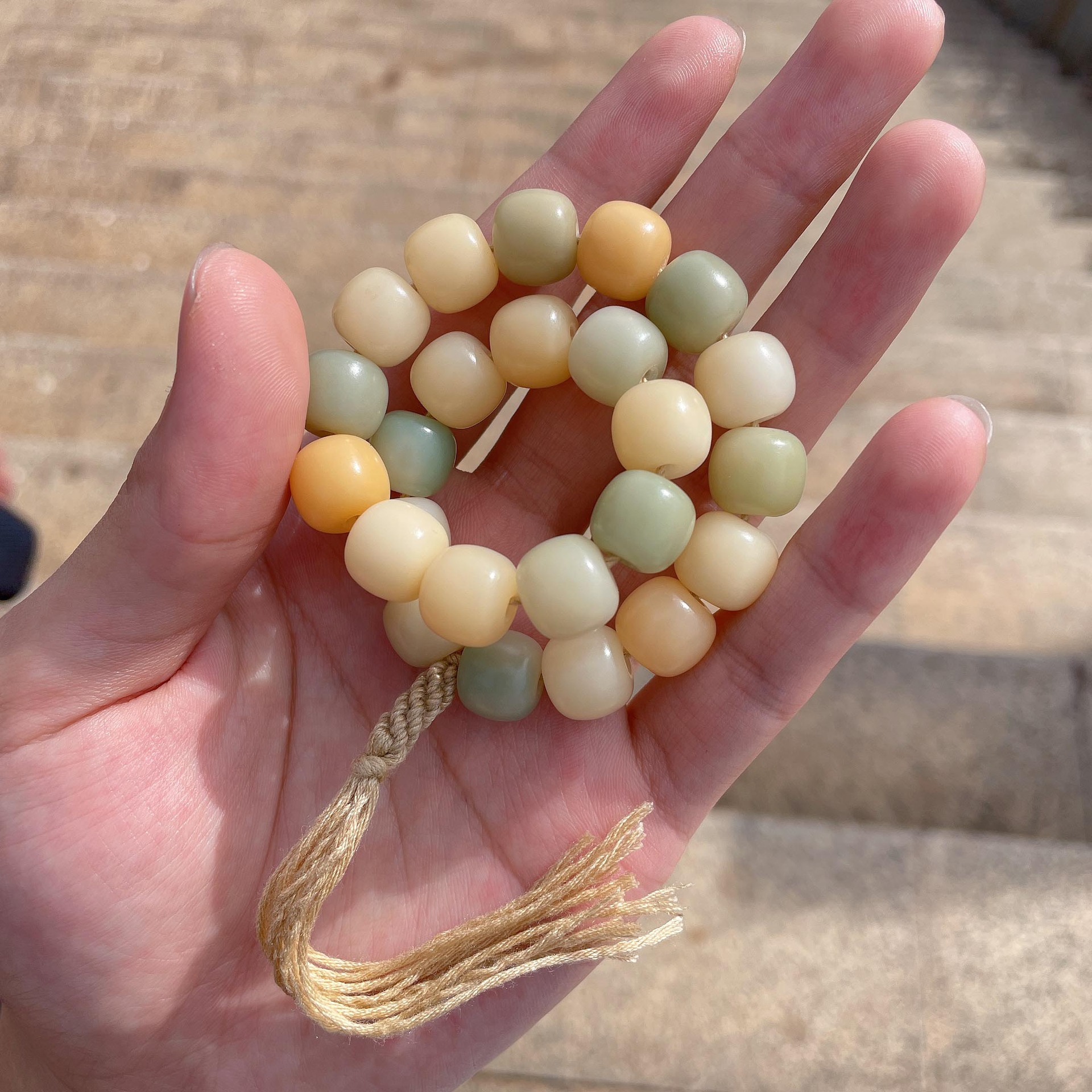 Candy Rainbow Weathered Bodhi Root Gradient Color Single Circle Bracelet High Throw Seiko Tunnel Natural Bodhi Rosary Wholesale