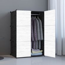 衣柜简易组装家用卧室家具布实木钢管加粗加固小挂塑料拼装