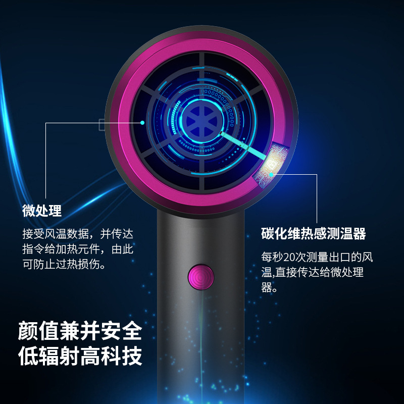 Hair Dryer Student Household Dormitory Mute Hair Dryer Blue Light Anion Does Not Hurt Hair Dryer One Piece Dropshipping