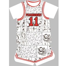 儿童夏季篮球服假两件短袖套装男女童灌篮运动训练服球衣小学生棉