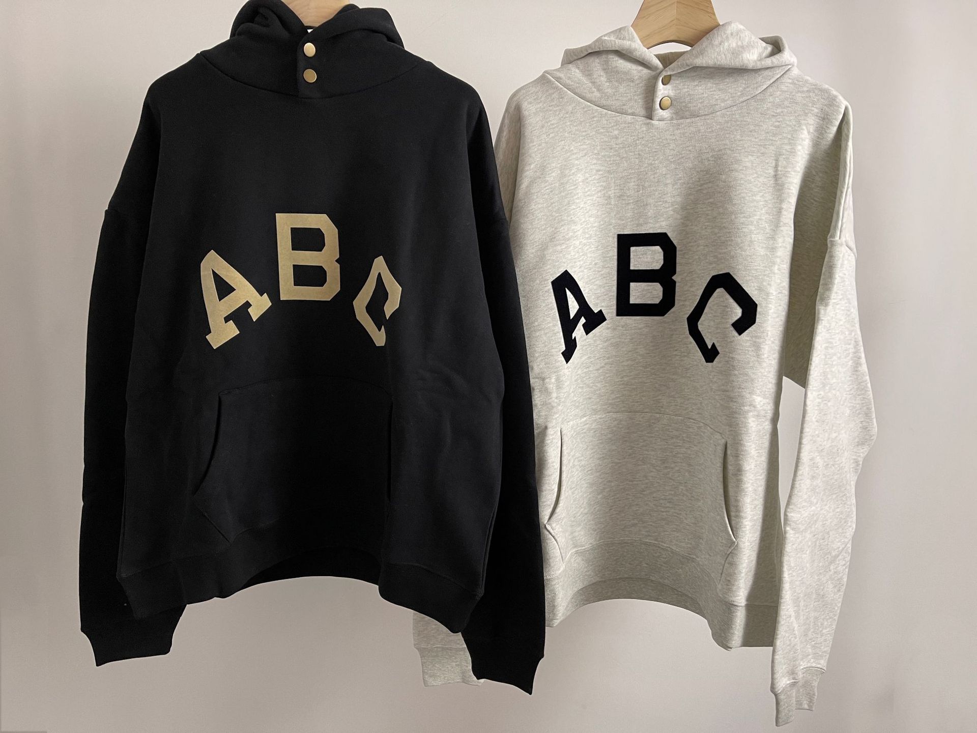 源头自主fear of god fog 7th第七季主线abc字母植绒印花卫衣帽衫