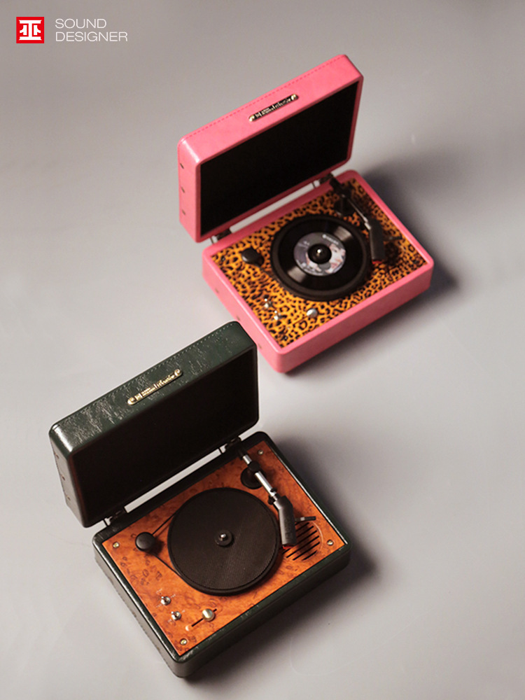 巫1900甲壳虫3寸mini黑胶唱片机复古小型留声机毕业情侣节日送礼