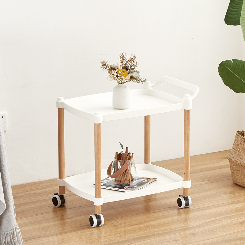 Rectangular Storage Trolley Kitchen Storage Rack Modern Small Apartment Movable Coffee Table Colorful Mobile Trolley