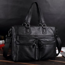 fashion retro leather bags men's briefcase ma