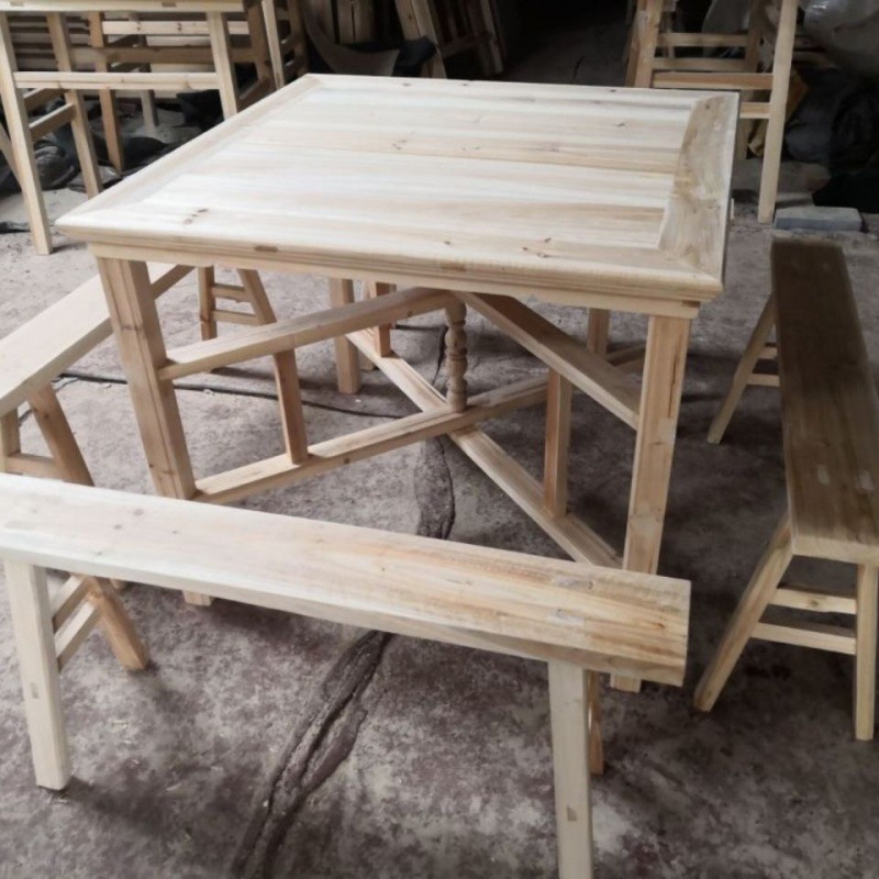 八仙桌农村仿古老式折叠拆卸原木正方形中式餐桌大量批发