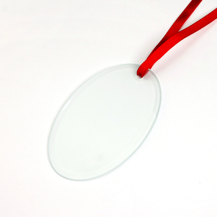 [3-Inch Glass Pendant] Factory Direct Sales Thermal Transfer Christmas Glass Pendant Ornament Pendant Christmas Pendant