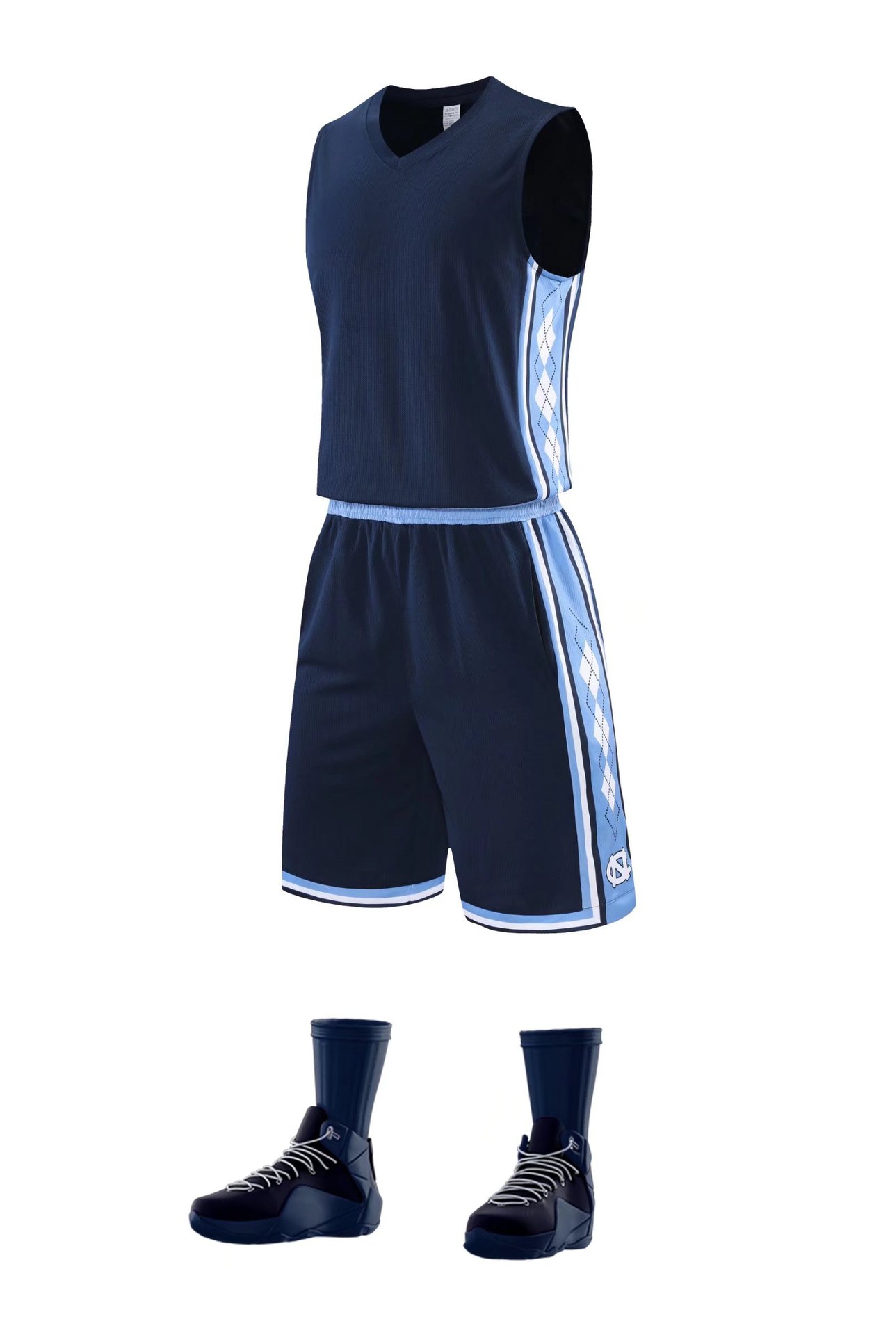 篮球服套装北卡大学球衣球员版团购比赛队服印字训练运动背心潮流