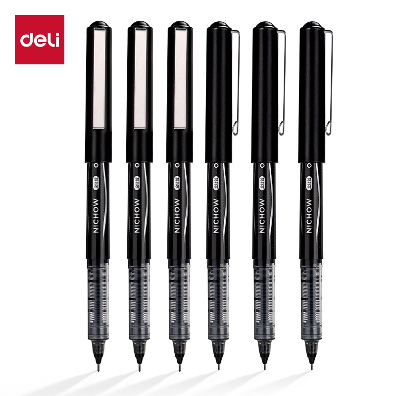 得力s656-q1直液式走珠笔中性笔黑色0.