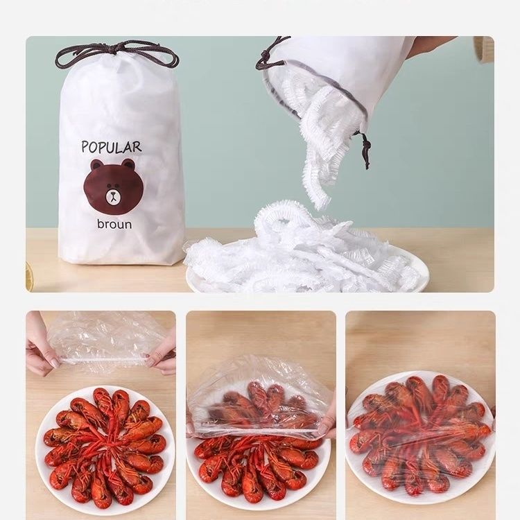 一次性保鲜膜套小熊袋装家用食品级专用剩菜剩饭保鲜盖碗罩保鲜膜