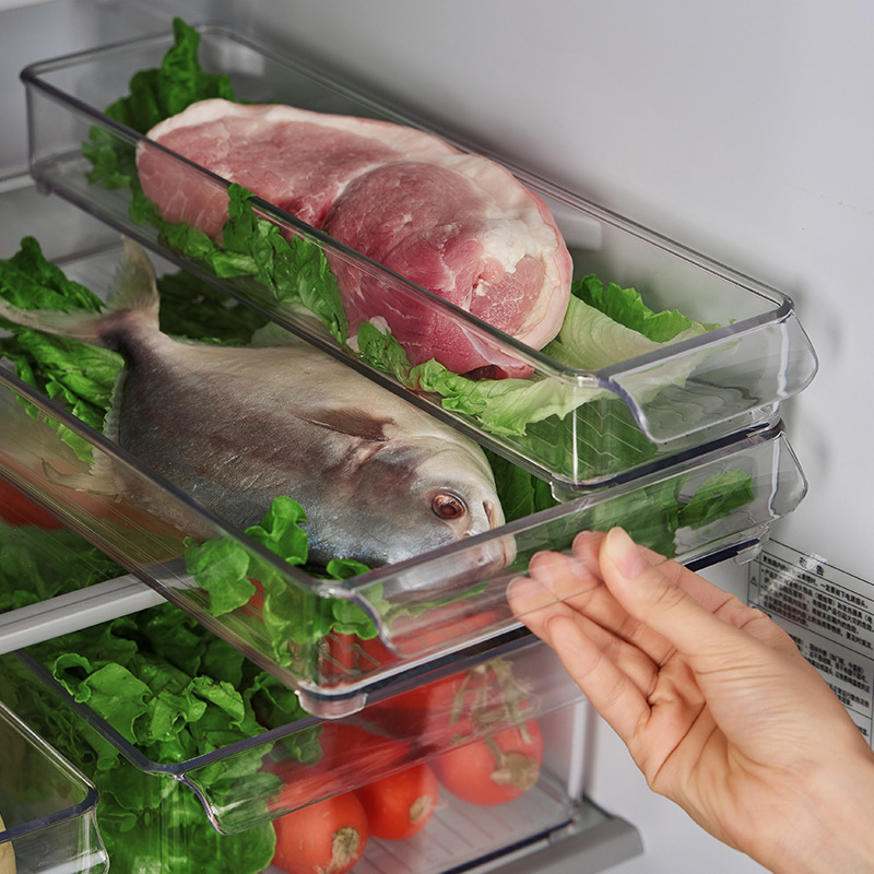 Refrigerator Transparent Draining Crisper Egg Food Separation Freeze Refrigerator Storage Box Manufacturer Plastic Transparent Ice