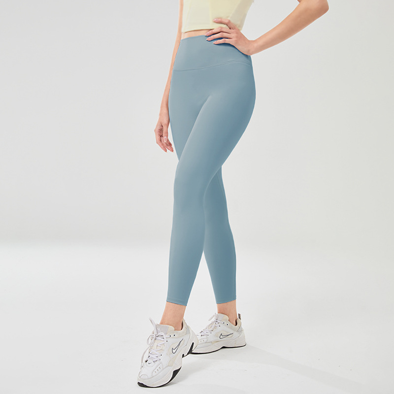 Qcfe Yoga Pants Brushed High Waist Hip Lift Women's Summer Wear Tight Sports Running Peach Hip Nude Feel Fitness Pants Women