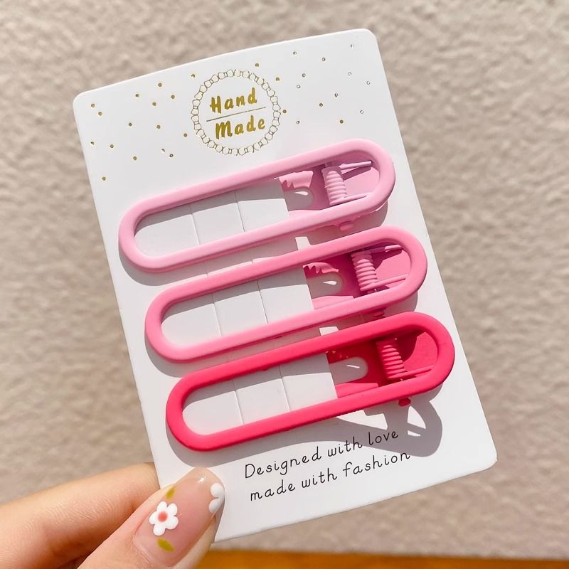 Pink Dopamine Hairpin Y2g Barrettes Accessories Women's round Seamless Cute Small Side Clip New Bang Clip Women's