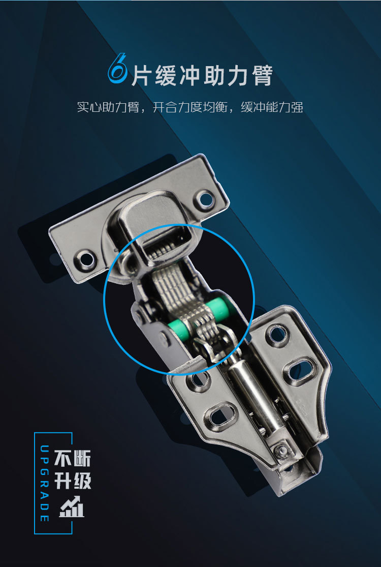 雅佰龙dtc镀底铜二段力缓冲阻尼铰链 不锈钢阻尼衣柜2段力合页