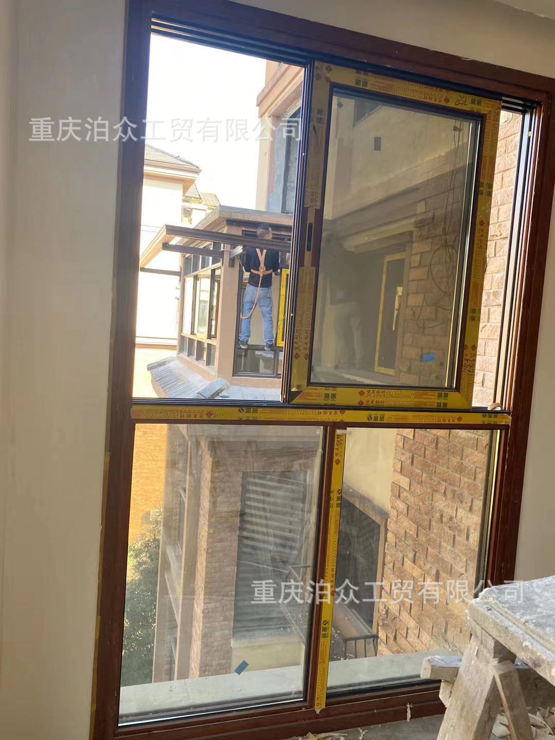 坚美断桥铝合金三轨推拉窗纱一体门窗封阳台落地窗钢化玻璃金刚网