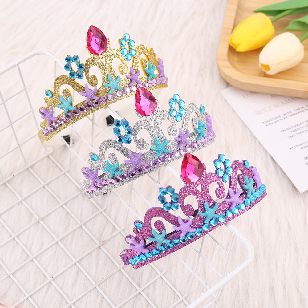 Children's Birthday Crown Mermaid Tail Jewelry Girls' Princess Crown Hair Accessories